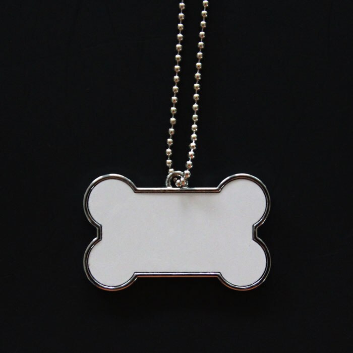 10 st sublimering blank metall hundmärke hängande halsband värmepress transfertryck dubbelsidig utskriftsbar med kedja: Dt -07