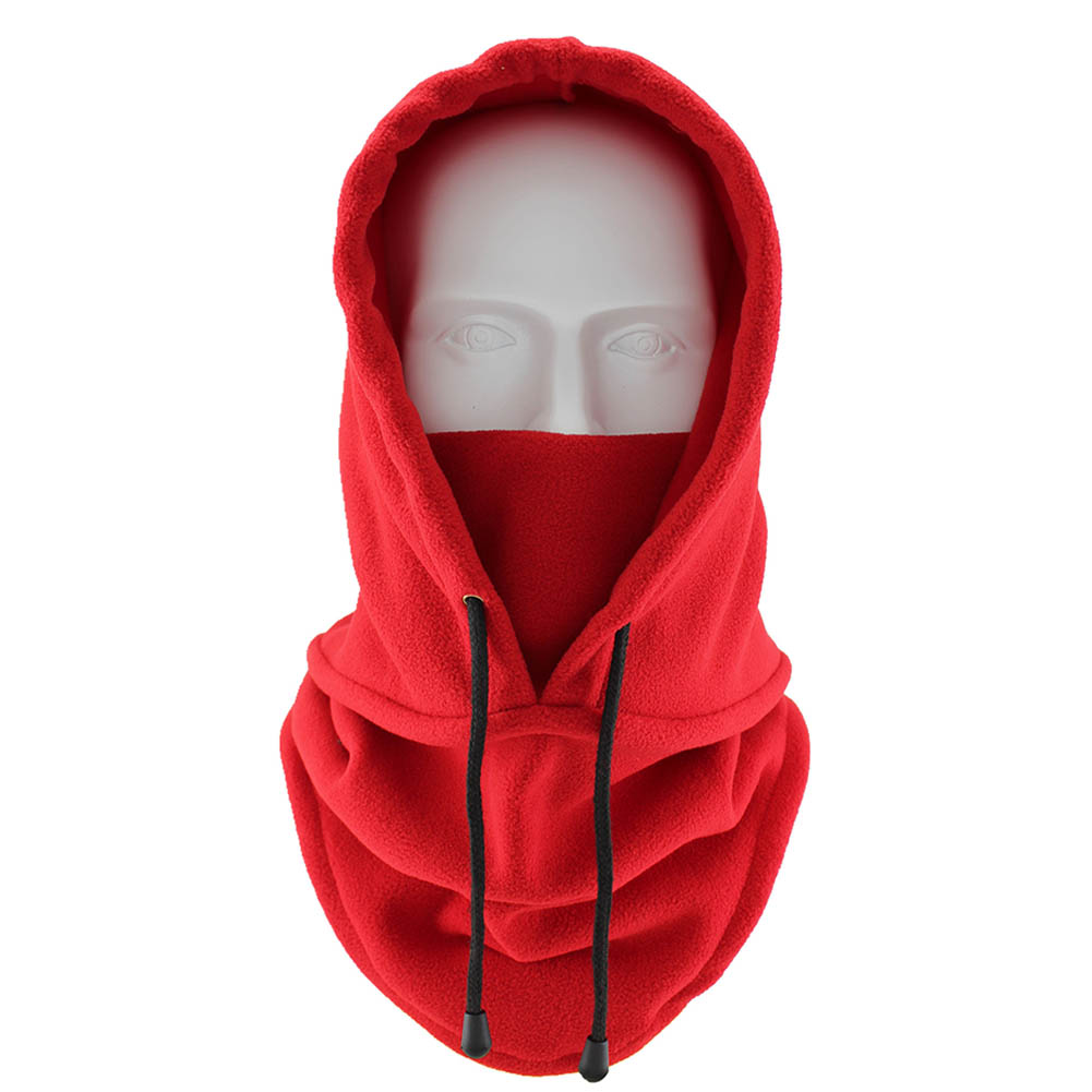 Ninja ansigtsmaske sne vindtæt vinter ski snørebånd hat hat betræk sport aic 88: Rød