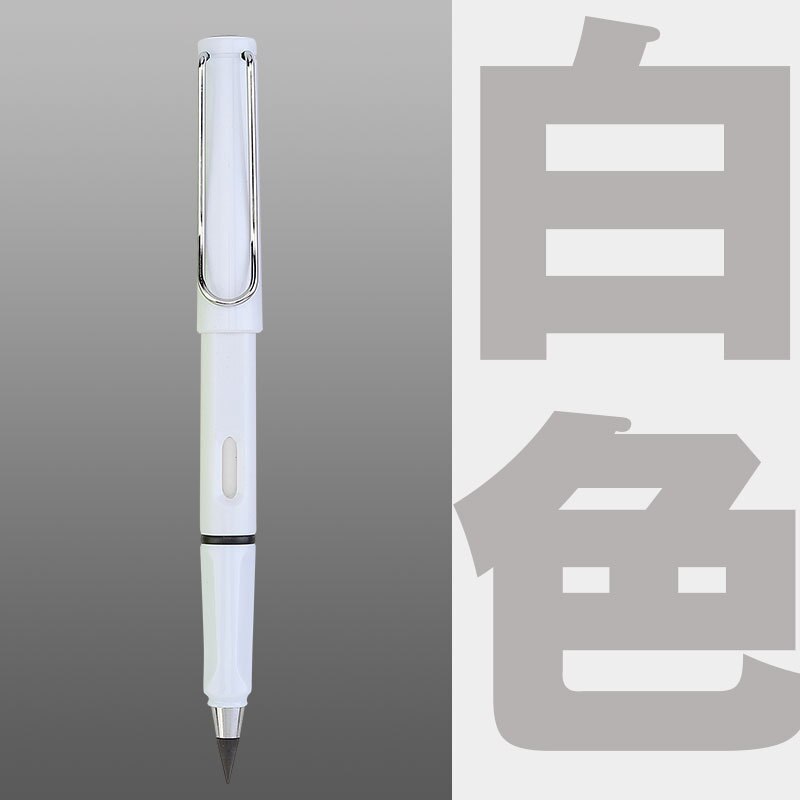 Office Everlasting Pencil Reusable Unlimited Writing Eternal Inkless Pen Painting Replaceable Nib Head No Sharpening Student: white