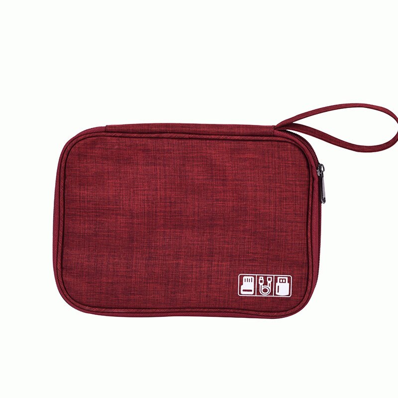 DOOZEEPA Portable Digital Travel Bag Electronic Organizer Cable USB Charger Wires Organizer Travel Accessories Gadget Device Bag: Wine red