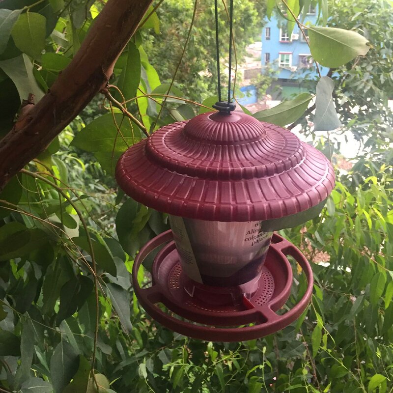 1 Pcs Transparent Bird Feeder Hanging Plastic Wild Bird Seeds Feed Dispenser Pet Bird Food Container Outdoor Indoor Pet Feeding