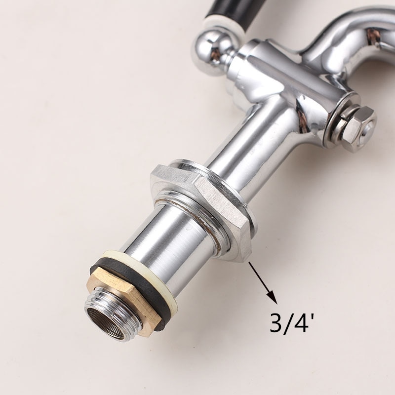 3/8 'Messing Chroom Lange Elektrische Theepot Kraan Warm Water Fles Kraan Open Emmer Water Uitloop Bibcock