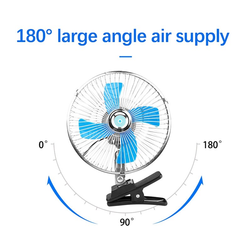 12V Mini Electric Auto Car Fan Low Noise Summer Cooling Fan Truck Vehicle Strong Wind Air Cooler Conditioner 8Inch