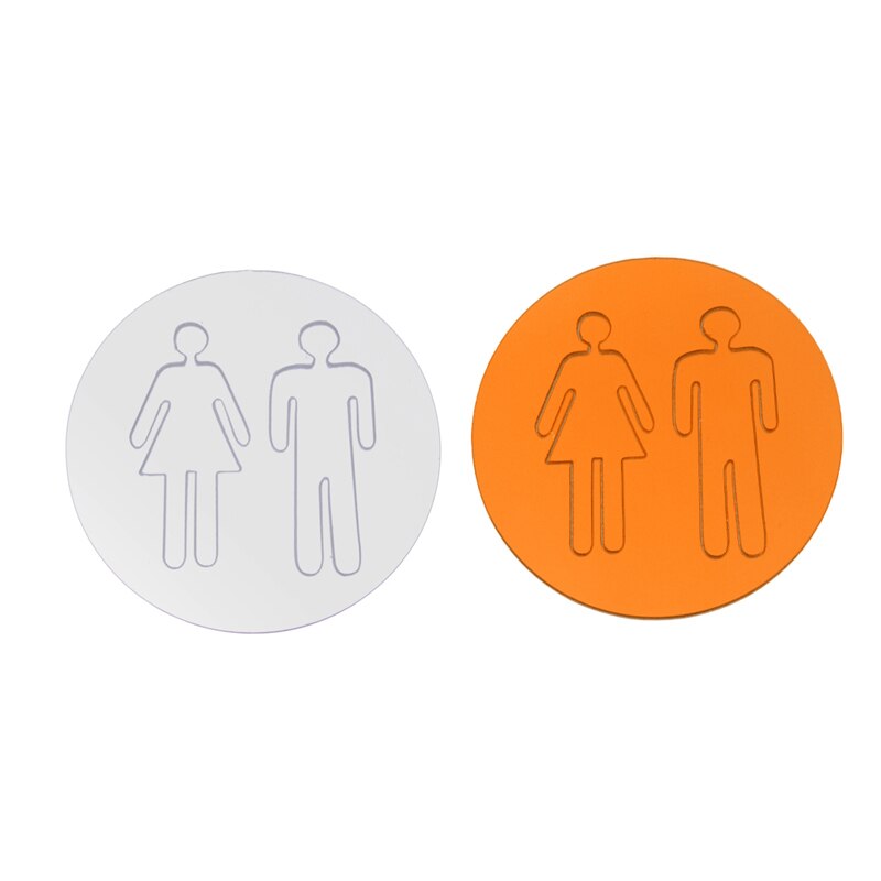 3D Acrylic Bathroom Mirror Stickers Woman&Man Toilet Sign Mirror Wall Sticker Home Hotel Washroom Door Sign Mirror Sticker