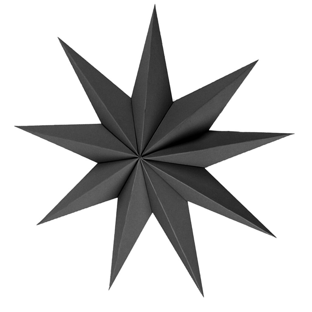 45cm 60cm Nine Angles Paper Star Decoration Tissue Paper Star Lantern Hanging Stars For Christmas Party Decor: Black
