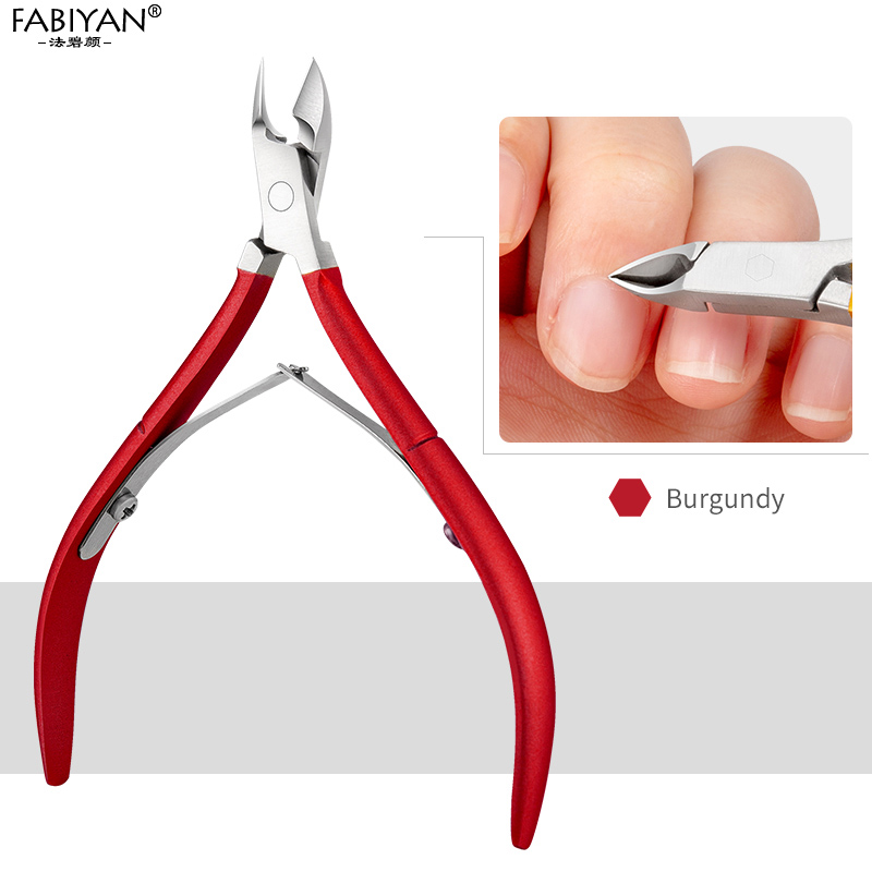 D-501 Edelstahl Nagel Kunst Häutchen Zangen Schere Haarschneidemaschine Cutter tot Haut Entferner Zange Manikübetreffend Werkzeug Fingernagel Trimmen: Burgund