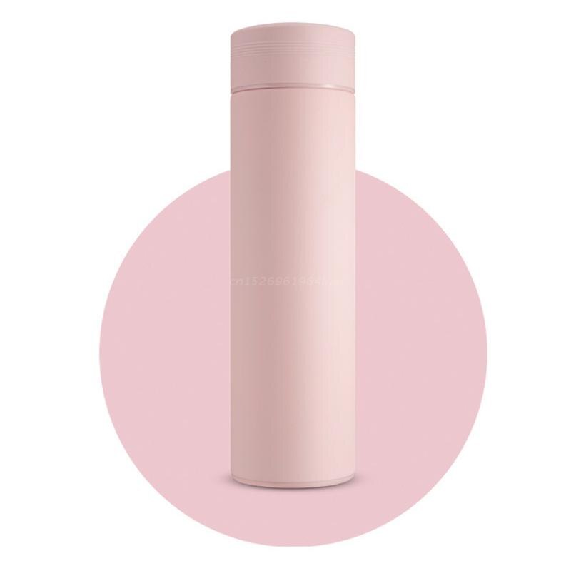 Termo inteligente de acero inoxidable con pantalla de temperatura, botella de viaje para viaje, sopa, café, termo, botella de agua: Pink