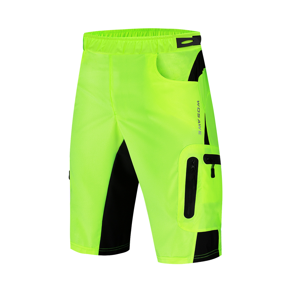 WOSAWE Heren Fietsbroek Mountainbike Schokbestendig 5D Gewatteerde Shorts Lichtgewicht Loose Fit MTB Fietsbroek Rijbroek: XXL / Khaki