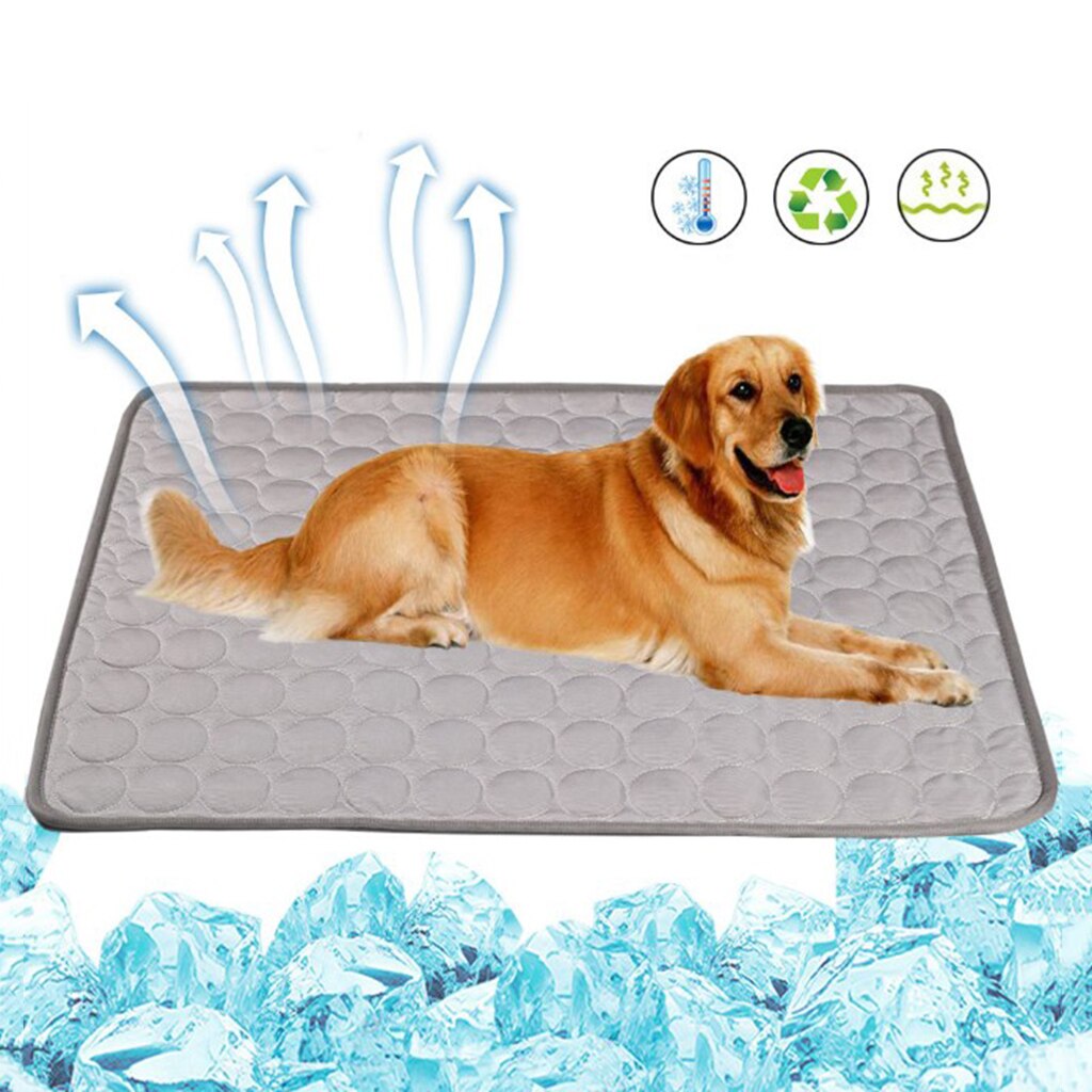Hond Koeling Mat Ijs Pad Huisdier Groot Formaat Ijs Zijde Koele Huisdier Zomer Kat Cooling Deken Kussen Indoor Seat Puppy huisdier Mat: Grey / S 50x40 cm