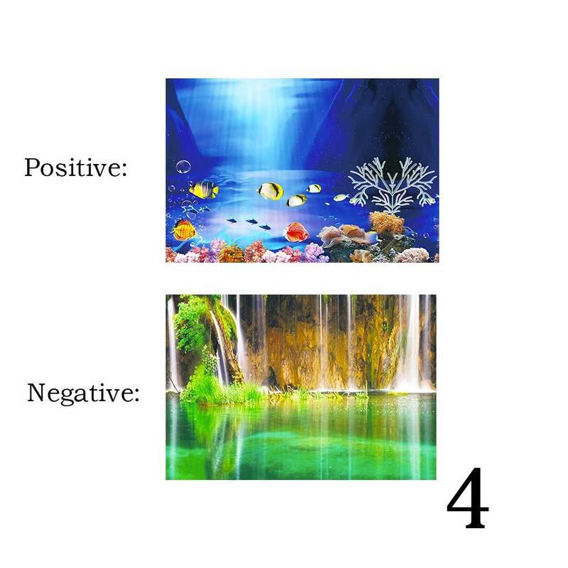 Fish Tank Background Painting Sticker 3D Ocean Landscape Painting Decals Tank Decorative Poster Aquarium Background Fish: 4