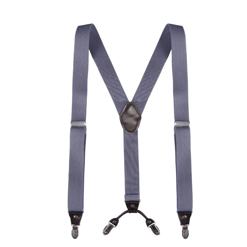 Style 3.5cm y-form 4 klips seler herre seler suspensorio masculino til mand eller kvinde: Denim blå