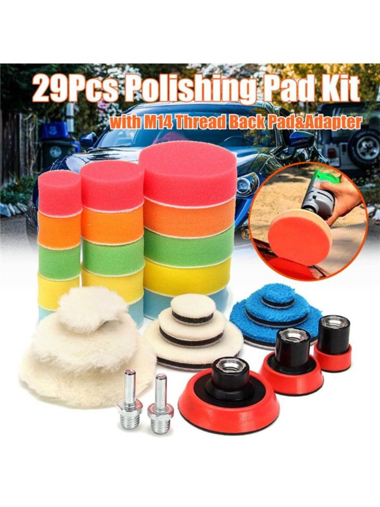 Polishing Buffer Set For Car Polisher Drill Sponge Kit Set Foam Waxing Tool B36B