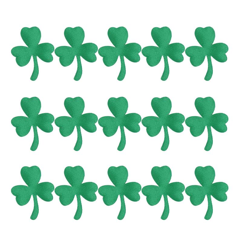 100/200pcs Green Clover Sewing Patches Self Adhesive Appliques Mural Sticker Shamrock DIY Patches Wall Decor Accessory