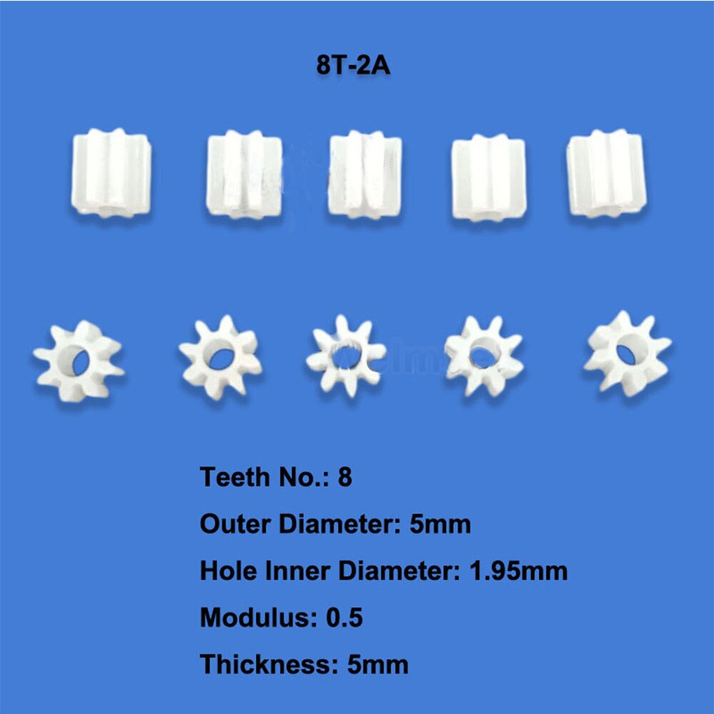 10Pcs 8T 9T 10T 12T 13T 14T 16T 18T 20 T 8-20 Tanden 0.5 Modulus Spindel Plastic Vistuig Motor Shaft Reduction Gear 1.5/2/2.5Mm Gat
