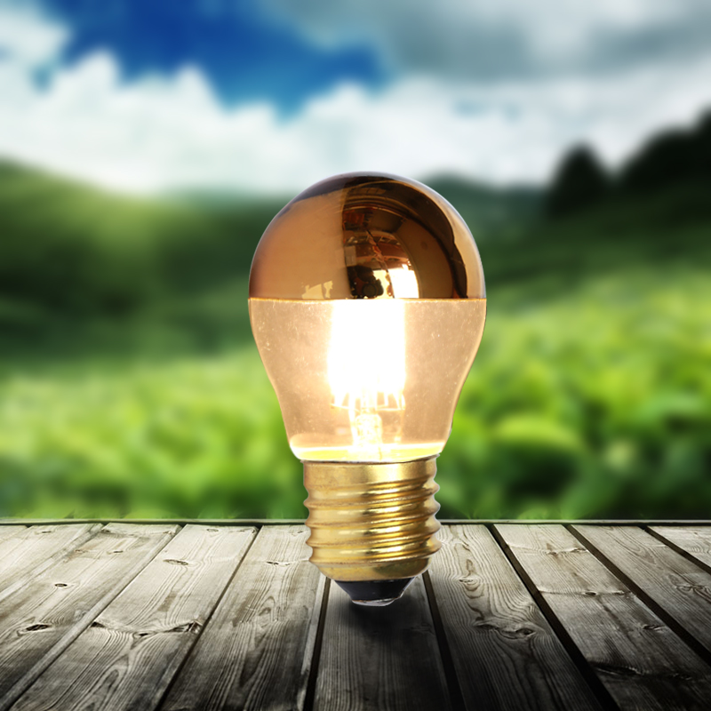 Bombilla Led Filament Lichten E27 4W 110V 220V Dimmer G45 Bubble Bal Bol Edison Sgolden Top Spiegel schaduwloze Lamp Warm Wit