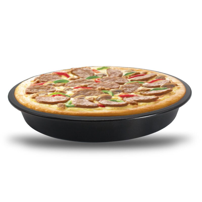 6/8/9 tums kolstål non-stick pizzaplåt tallrik tallrik form bakform bakform rund djup tallrik pizza pan hem bakplåt bakform