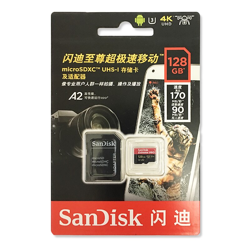 SanDisk MicroSD Karte 64GB 128GB Flash Speicher Karte 16GB 32GB U1/U3 C10 TF Karte 200GB 256GB UHS-I A1/A2 V30 SDXC 400GB 4K Full HD