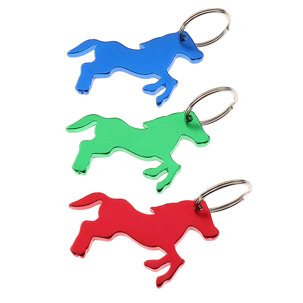 Horse Pattern Bottle Opener Key Ring Keychain Bag Pendent Novelty