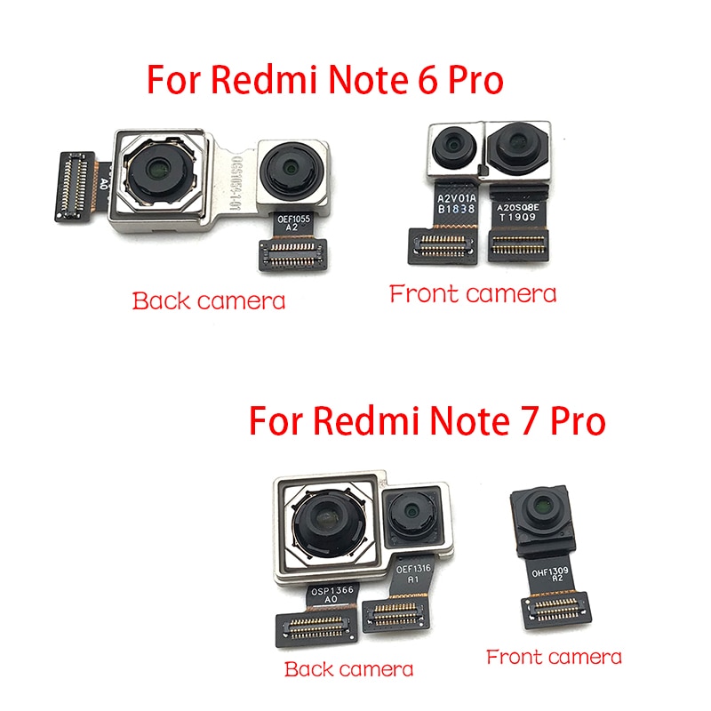 Terug Rear Camera Module Flex Kabel + Front-Facing Camera Vervanging Voor Xiaomi Redmi Note 6 7 Pro