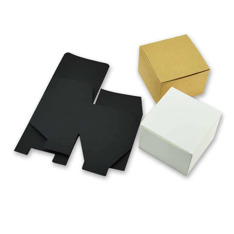 Kleine Kraft papier Kasten braun weiß schwarz karton handgemachte seife Kasten süßigkeiten schmuck verpackung Kasten Karton Karton