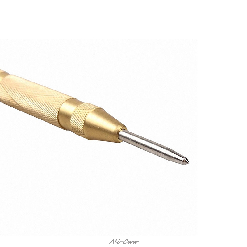 5'' Automatic Center Pin Punch Spring Loaded Marking Starting Hole Tool Gold