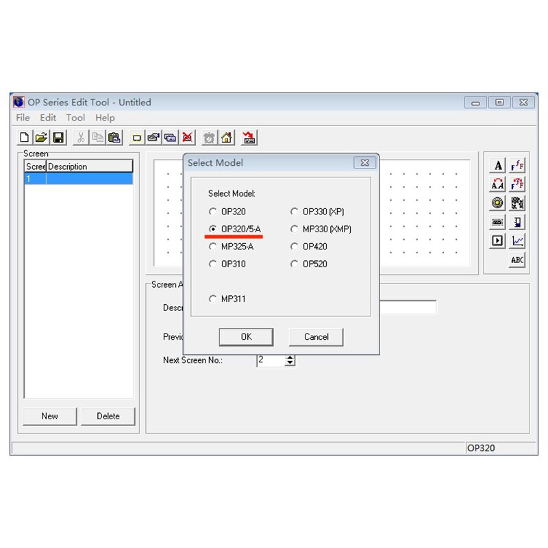 Haut OP320-A V8.0Q MD204L 4.3 pouces écran texte HMI prise en charge 232 485 Ports de Communication nouvelle offre OP320-A-S