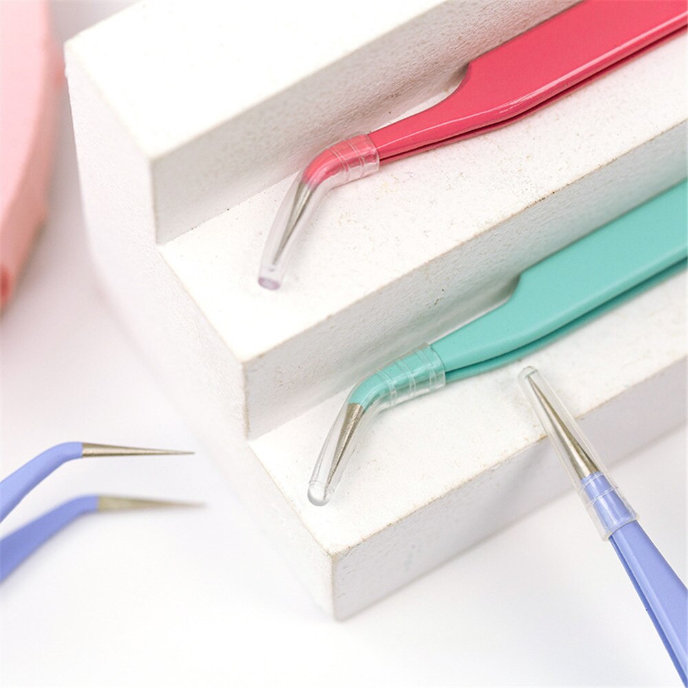 Pinzas de acero inoxidable de Color Macaron, herramienta de pegatina, diario, papel práctico, portátil, Mini papelería escolar