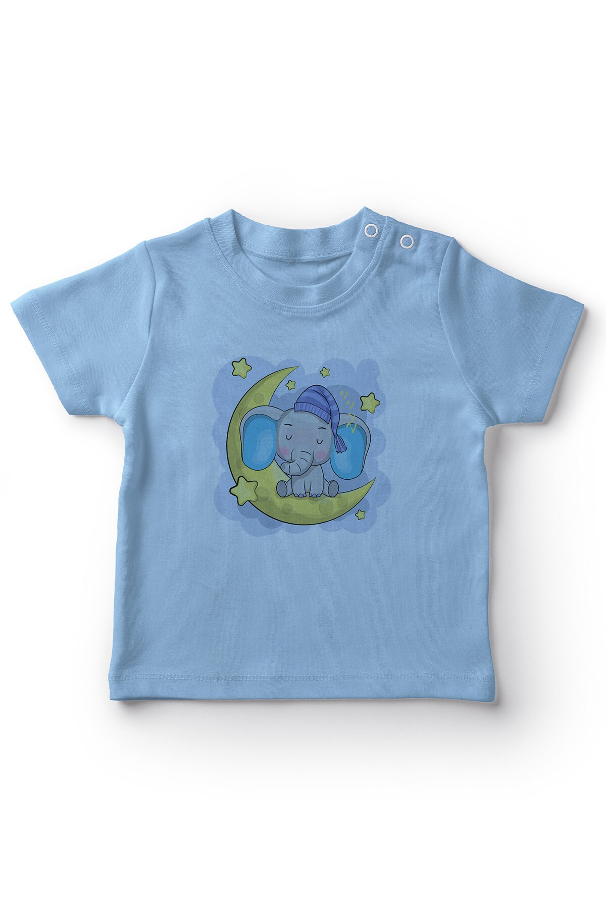 Angemiel bébé mois au dessus grenouillère pyjama Elephant bébé garçon tee shirt bleu