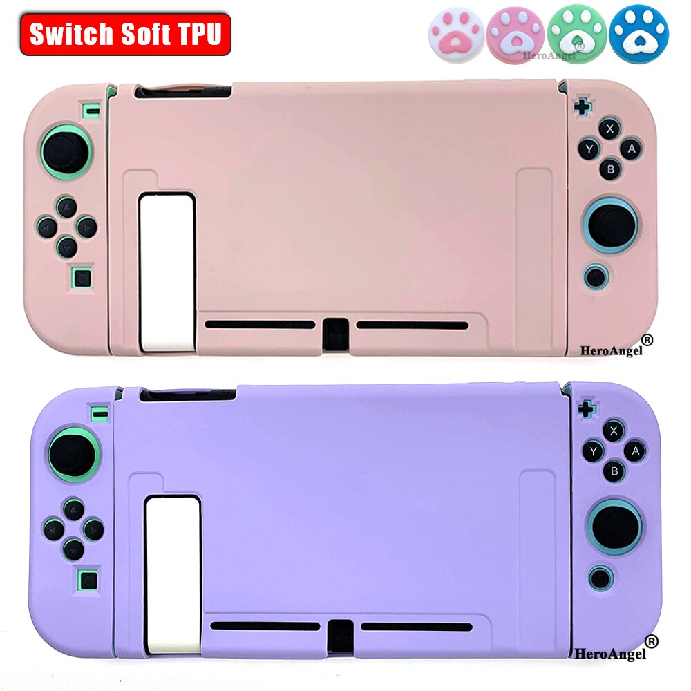 Newest NS Switch Pure Protective Cover Case Colorful Cute Soft TPU Cover Back Shell For Nintendos Switch NS Game Console Accesso