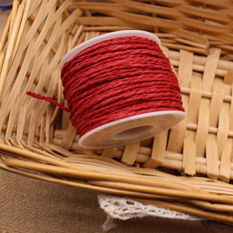 5 Roll 30Meter Natuurlijke Raffia Stro Garen Voor Zomer Hand Knit Haak Hoed Handtas Manden Breien Materiaal Kleurrijke Draden: 15