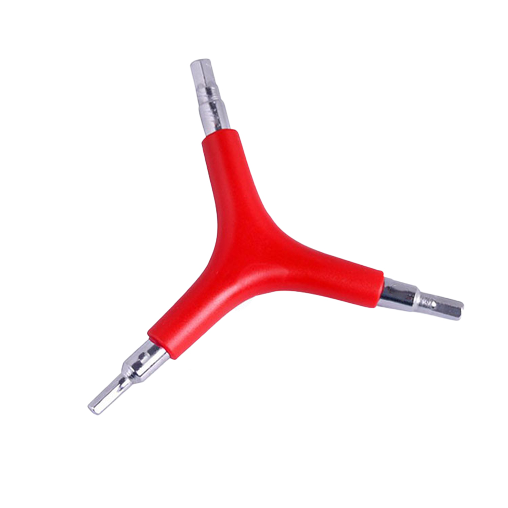 Chave sextavada de bicicleta, 4/5/6mm, 3 vias, formato y, aço multifuncional, mtb, ferramenta de reparo de bicicleta de estrada, ciclismo, chave allen, ferramentas manuais: COR VEMELHA