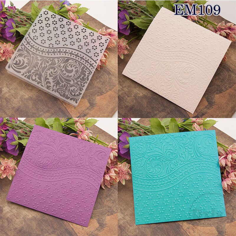 (28 Style can Choose) Square Embossing Folders for Scrapbooking Paper Album Cards Making Supplies 3D Plastic Cutting Dies Crafts: EM109