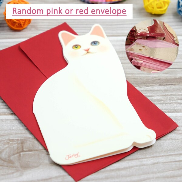 Carte d'invitation Mini chat pliant | Carte de vœux pour anniversaire, noël, fournitures de décoration,! 5 pièces: No2