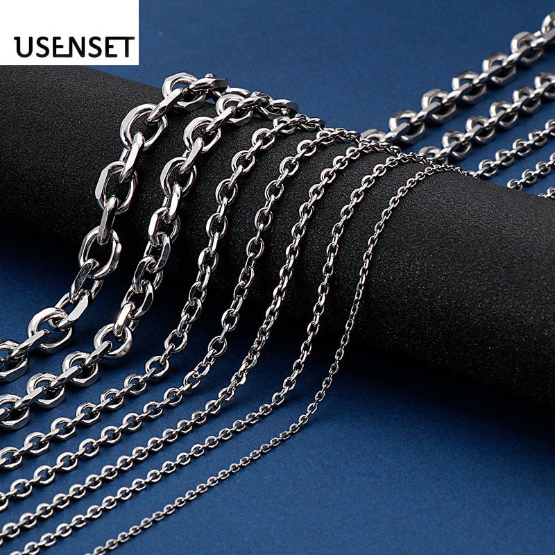 Roestvrij Stalen Kettingen Kettingen Cubaanse O Ketting Voor Mannen Vrouwen Hip Hop Punk DIYJewelry1.5MM 2Mm 3Mm 4Mm 5Mm 6Mm