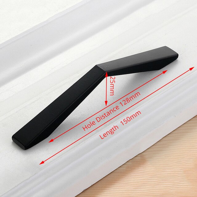 Zinc Alloy Gray Gold Cabinet Handles Drawer Knobs Kitchen Cupboard Door Pulls Furniture Handle Cabinet Hardware: Black 128mm