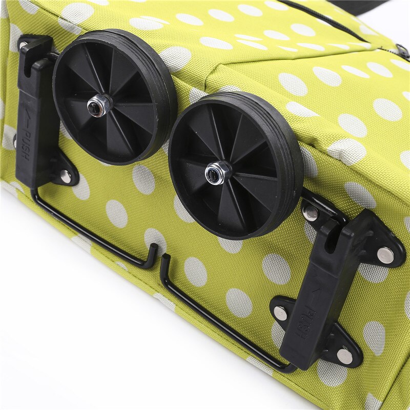 Sammenleggbar handlevogn trillepose med hjul sammenleggbare handleposer gjenbrukbare dagligvareposer matorganisator grønnsakspose