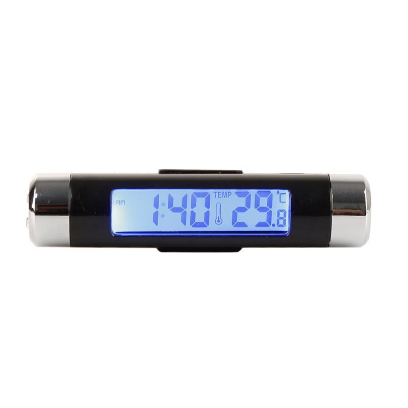 1Pcs Draagbare 2 In 1 Auto Digitale Klok En Temperatuur Display Elektronische Klok Thermometer Auto Auto Klok Kalender: 01