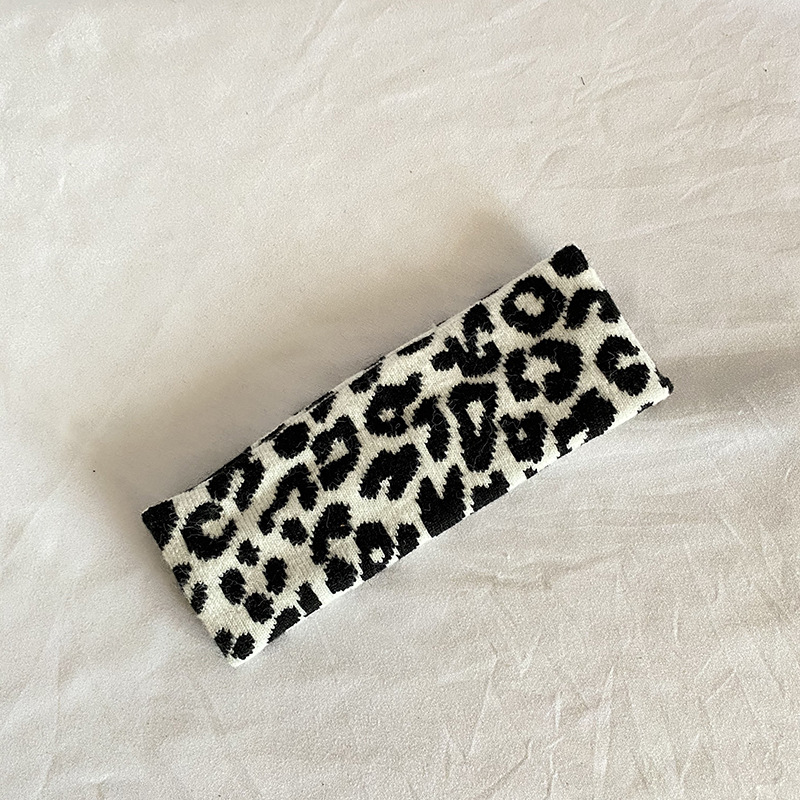 Modieuze Persoonlijkheid Retro Zebra Patroon Haarband Stretch Gebreide Wol Hoofdband Sport Yoga Fitness Compressie Hoofdband: WHITE