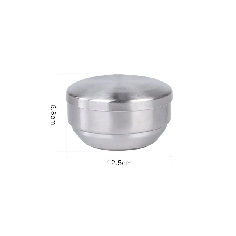 304 Stainless Steel Double Rice Bowl Soup Bowl Steamed Rice Bowl Anti-Scalding Child Small Bowl for Korean Cuisine: Blue