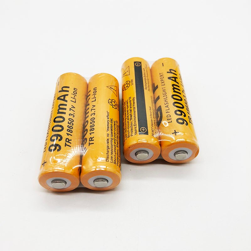 10pcs/Lot 18650 battery 3.7V 9900mAh rechargeable liion battery for Led flashlight Torch batery litio battery+