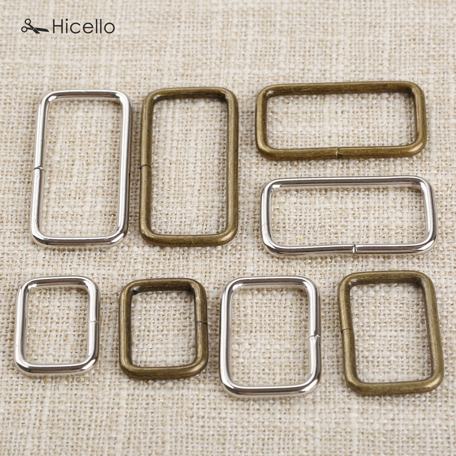20Pcs/lot Metal square ring buckles Garment Belt DIY Needlework Luggage Sewing handmade Bag purse buttons Bronze Silver Hicello