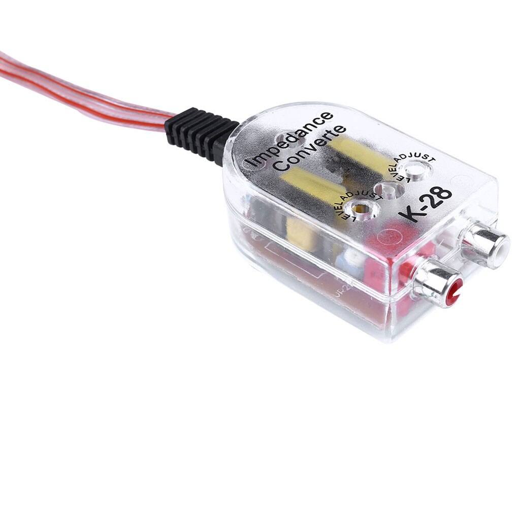 RCA DC 12V Car Audio Amplifier Speaker High To Low Impedance Converter Adapter Car Stero Radio Speaker Line Audio Impedance #40
