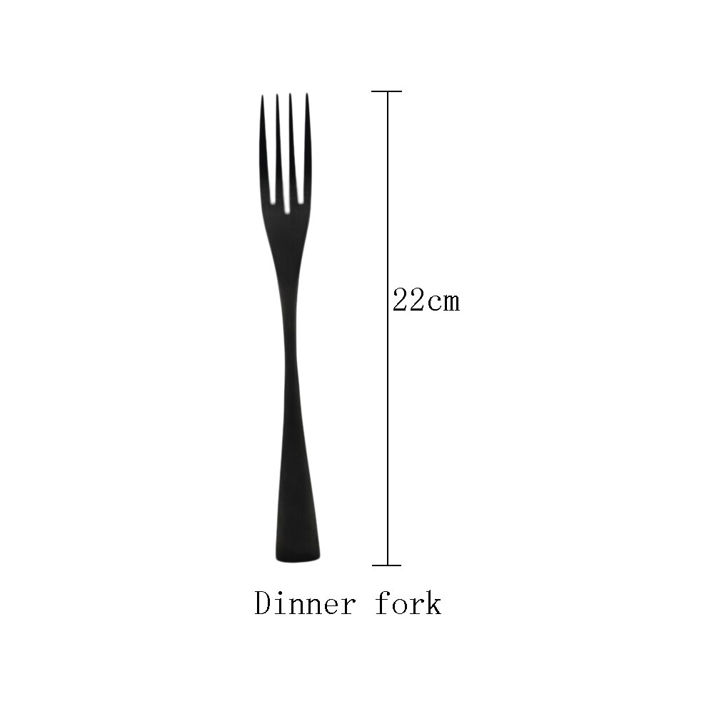 Sort spisestel ske kniv gaffel køkken service sæt hotel restaurant familie bestik sæt 304 rustfrit stål bestik