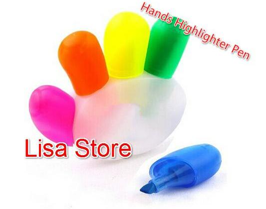 Creatieve Hand Vinger Vorm Plastic Markeerstift Kawaii Vinger Star Marker Pennen Voor School Kids Student Briefpapier: Default Title