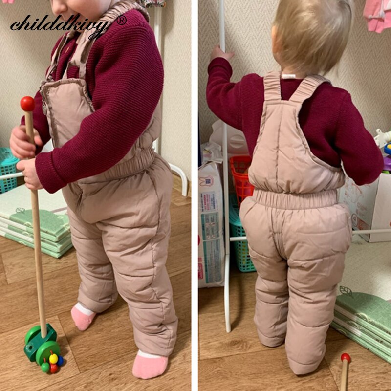 Combinaison en coton pour enfants, salopette en duvet épais, pantalon , vêtements pour bébés filles de 1 à 5 ans, collection hiver