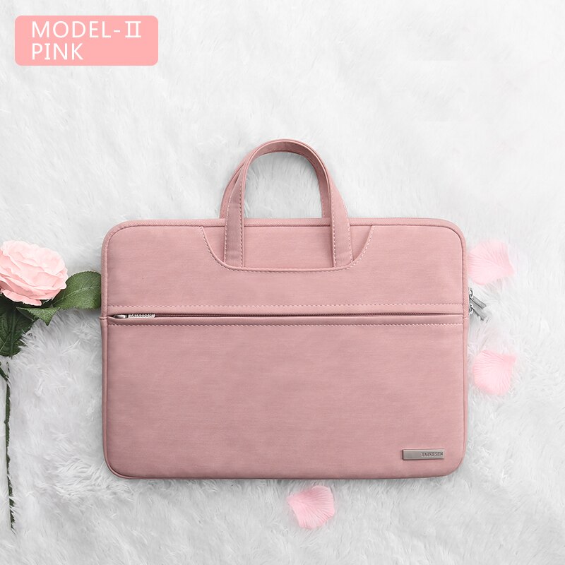 Laptop Tasche 13,3 15,6 14 zoll Wasserdichte Notebook Tasche Für Macbook Fall M1 Air Pro 13 15 Huawei Schulter handtasche Aktentasche: PINK 2