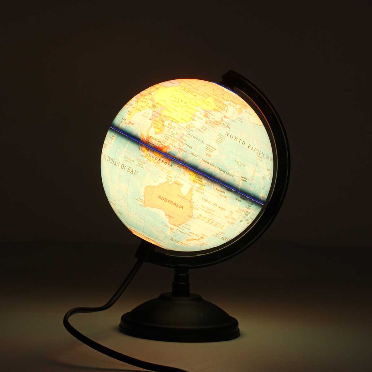 360 rotation verden globus kort førte lys med stativ hjemmekontor skrivebord dekoration børn børn jord geografi pædagogisk legetøj