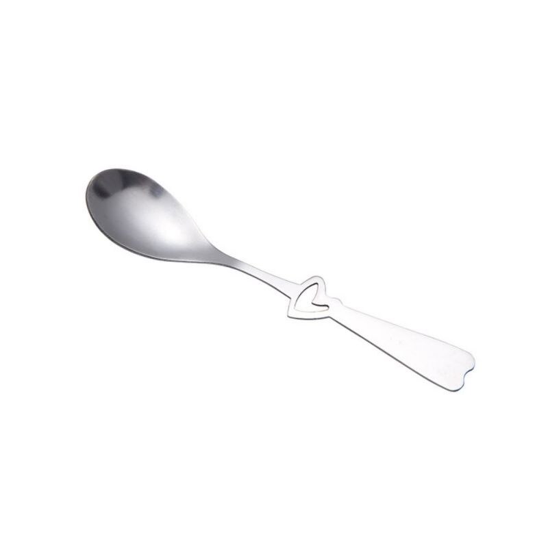 In Acciaio Inox A Forma di Cuore Forchetta Manico Lungo Cucchiaio di Zucchero Tè e Caffè Da Dessert Posate Cucchiaino di san valentino Regalo di Giorno di Nuovo: 1