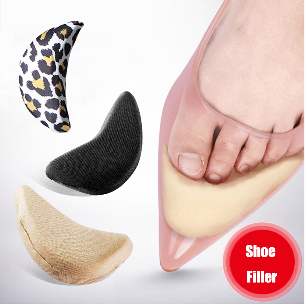 Almohadilla de esponja en el antepié para mujer, accesorios de tacón alto para zapatos, almohadillas para aliviar el dolor de punta, Reduce el tamaño del zapato