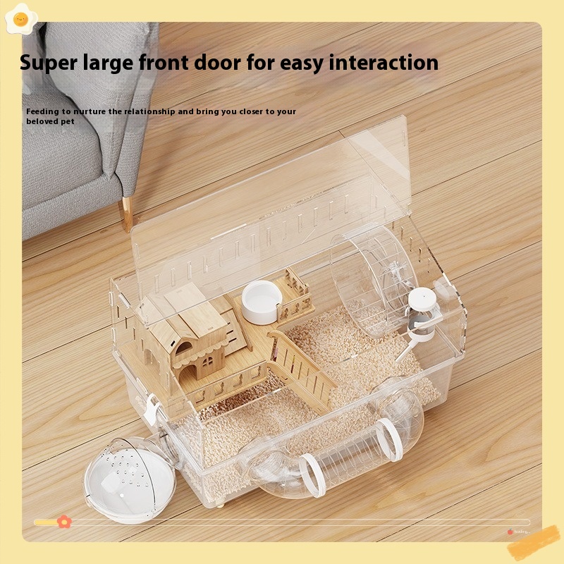 Jaula para hámster, jaula para hámster, Villa de lujo, transparente, gran espacio, acrílico, hábitat para mascotas, casa para animales pequeños, accesorios para ratas enanas